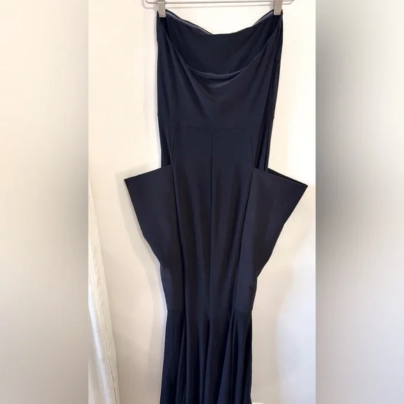 Norma Kamali Strapless Wing Fishtail Gown in Black - Picture 6 of 9